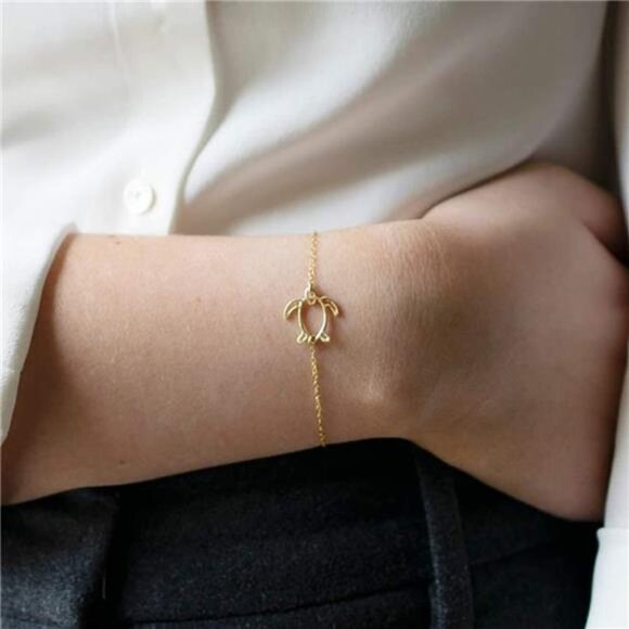 Bracelet 14K Gold Plated Dainty Chain Simple Jewelry Cute Handmade Minimalist - Picture 10 of 14